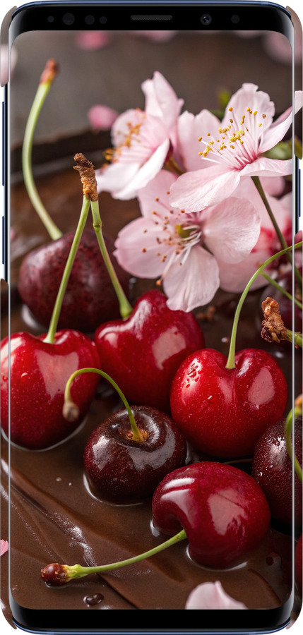 3D пластиковий глянцевий чехол Вишня у шоколаді для Samsung Galaxy S9 Plus - 6698c-1365 изображение 