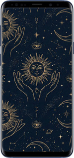 Силиконовый чехол Celestial Harmony: Sun & Moon Gold Mystic Pattern для Samsung Galaxy S9 Plus - 6778u-1365 изображение 
