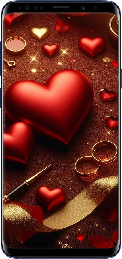 Силиконовый чехол Сердечки v3 для Samsung Galaxy S9 Plus - 5833u-1365 изображение 