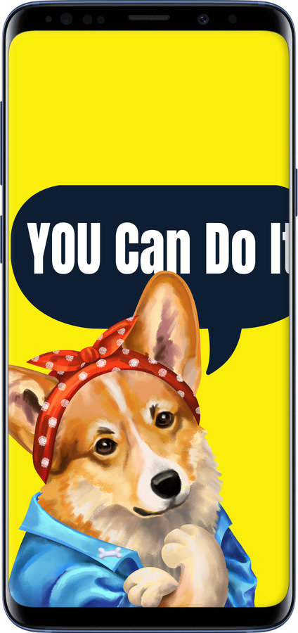 Силиконовый чехол чехол с корги You Can Do It для Samsung Galaxy S9 Plus - 6184u-1365 изображение 