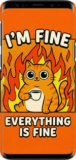 3D пластиковый глянцевый чехол Funny Cat для Samsung Galaxy S9 - 6786c-1355 изображение 