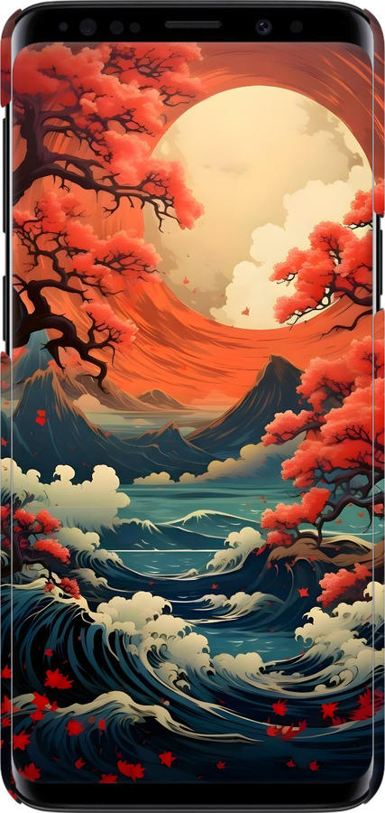 3D пластиковый глянцевый чехол Природа японии для Samsung Galaxy S9 - 6327c-1355 изображение 
