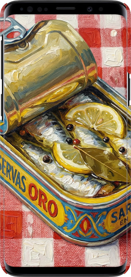 3D пластиковый глянцевый чехол Vintage Sardine Tin Phone для Samsung Galaxy S9 - 6772c-1355 изображение 