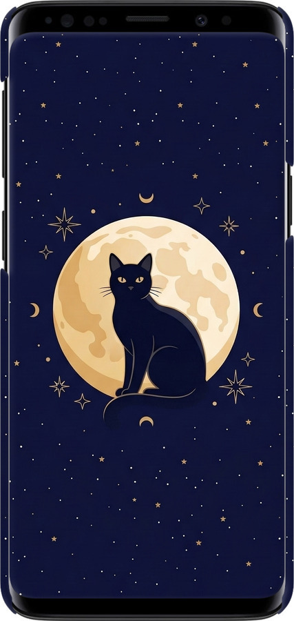 3D пластиковый глянцевый чехол Cute Cat Celestial/Witchy для Samsung Galaxy S9 - 6787c-1355 изображение 
