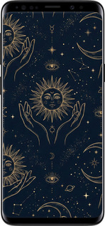 2D пластиковый чехол Celestial Harmony: Sun & Moon Gold Mystic Pattern для Samsung Galaxy S9 - 6778t-1355 изображение 