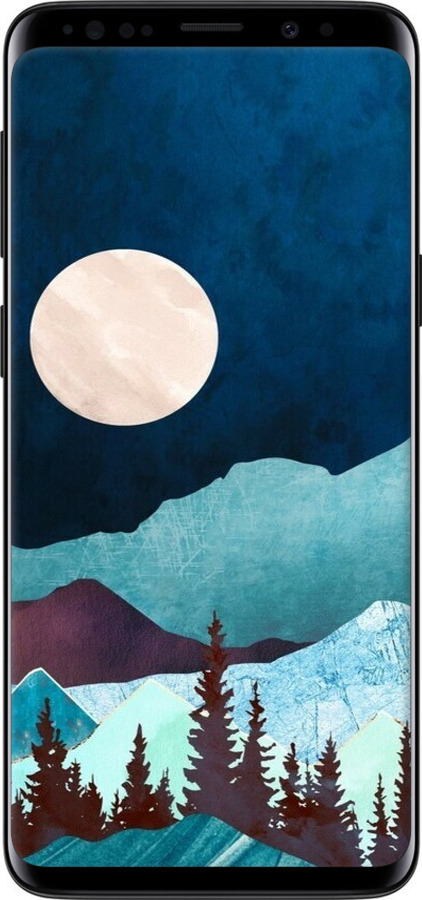 Силиконовый чехол Горная идиллия ночной пейзаж для Samsung Galaxy S9 - 6488u-1355 изображение 