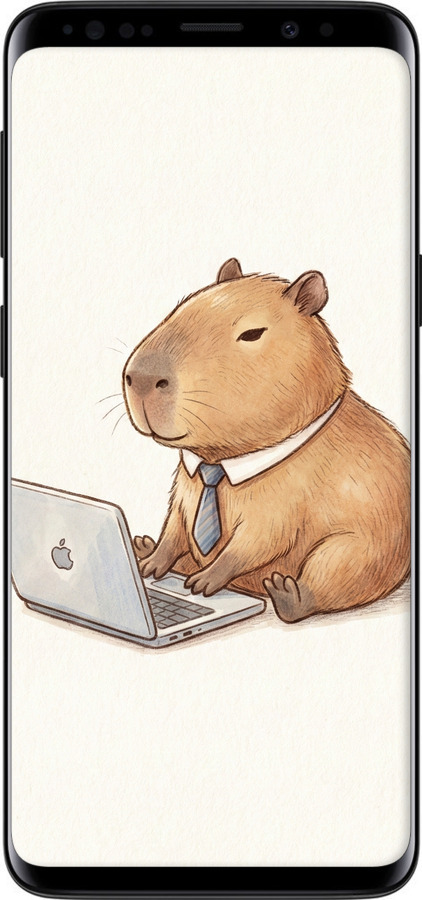 Силіконовий чехол Funny Capybara CEO Working для Samsung Galaxy S9 - 6777u-1355 изображение 