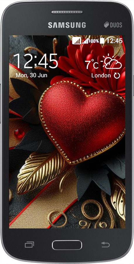 Силиконовый чехол Сердечки v2 для Samsung Galaxy Core Plus G3500 - 5832u-359 изображение 