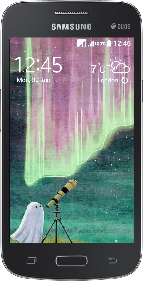 Силиконовый чехол Привидение и звезды для Samsung Galaxy Core Plus G3500 - 6443u-359 изображение 