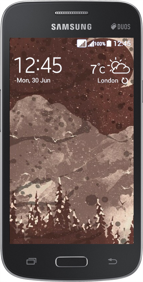 Силиконовый чехол С изображением лунного пейзажа в ночном лесу для Samsung Galaxy Core Plus G3500 - 6546u-359 изображение 