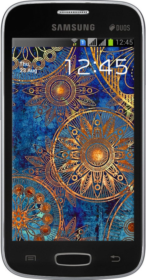 Силиконовый чехол Золотой узор для Samsung Galaxy Star Plus S7262 - 678u-360 изображение 