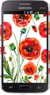 3D пластиковый глянцевый чехол Нарисованные маки для Samsung Galaxy Win i8552 - 4278c-51 изображение 