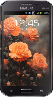 3D пластиковый глянцевый чехол Оранжевые розы для Samsung Galaxy Win i8552 - 5944c-51 изображение 