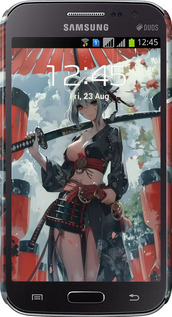 3D пластиковий глянцевий чехол Гейша-воїн для Samsung Galaxy Win i8552 - 6124c-51 изображение 