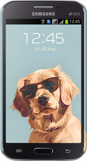 3D пластиковий глянцевий чехол Пес в очках для Samsung Galaxy Win i8552 - 6381c-51 изображение 