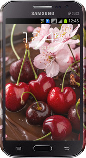 3D пластиковий глянцевий чехол Вишня у шоколаді для Samsung Galaxy Win i8552 - 6698c-51 изображение 
