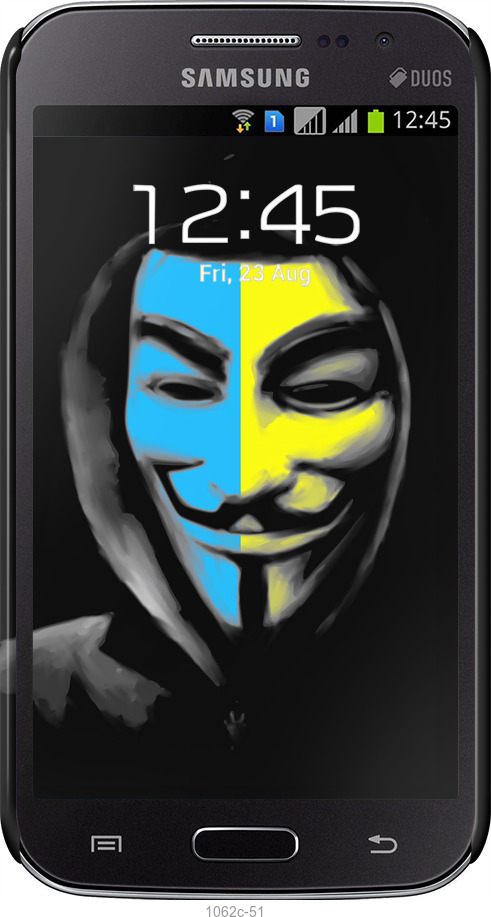 3D пластиковый глянцевый чехол Украинский анонимус для Samsung Galaxy Win i8552 - 1062c-51 изображение 