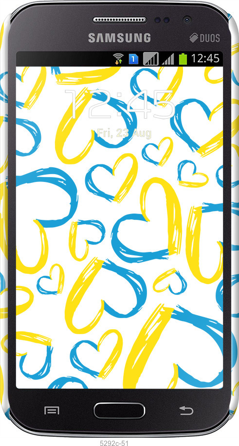 3D пластиковый глянцевый чехол Сердца UA для Samsung Galaxy Win i8552 - 5292c-51 изображение 