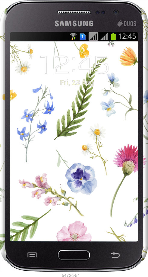 3D пластиковый глянцевый чехол Цветочный фон v2 для Samsung Galaxy Win i8552 - 5472c-51 изображение 