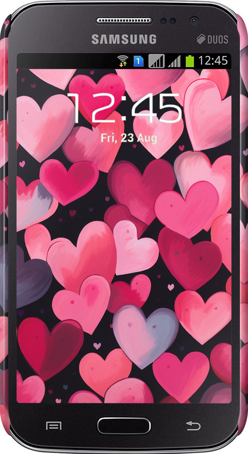 3D пластиковый матовый чехол Сердечки 4 для Samsung Galaxy Win i8552 - 5662m-51 изображение 