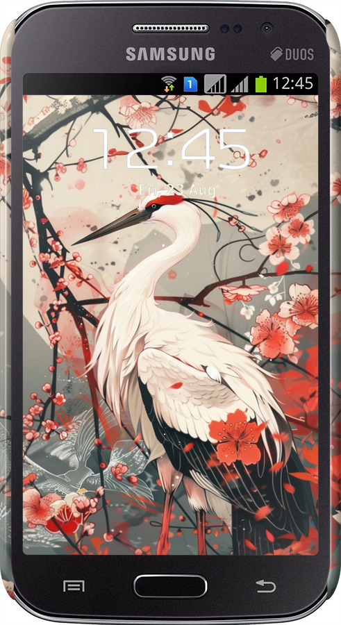 3D пластиковый матовый чехол Аист в цвету сакуры для Samsung Galaxy Win i8552 - 6109m-51 изображение 
