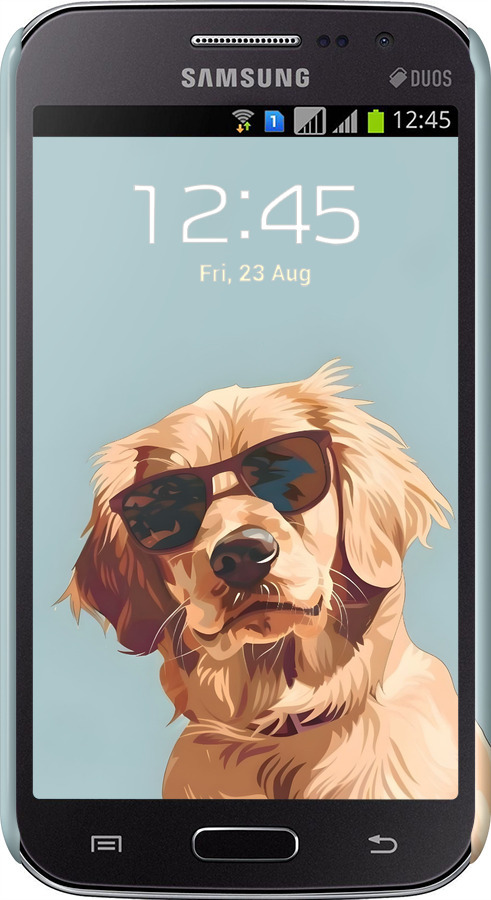 3D пластиковий глянцевий чехол Пес в очках для Samsung Galaxy Win i8552 - 6381c-51 изображение 