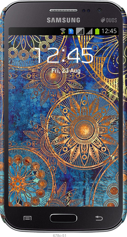 3D пластиковий матовий чехол Золотий візерунок для Samsung Galaxy Win i8552 - 678m-51 изображение 