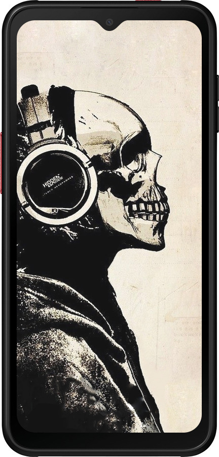 Силиконовый чехол Скелет-меломан v2 для Samsung Galaxy Xcover 6 Pro - 1200u-2918 изображение 