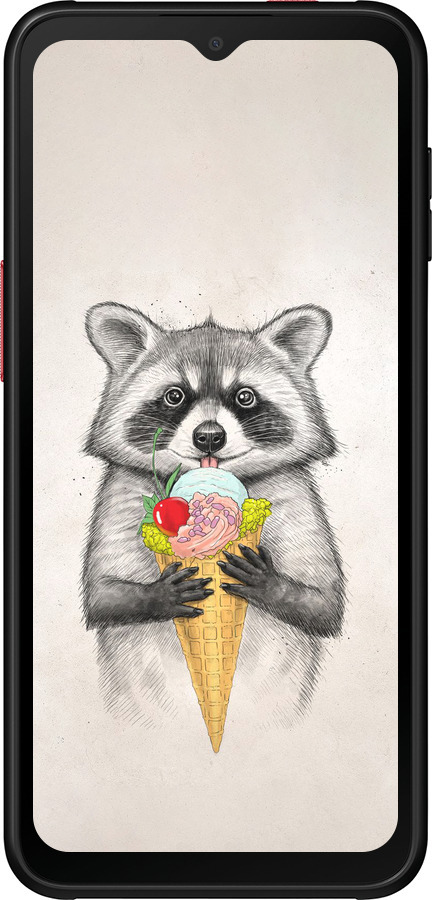 Силиконовый чехол Енотик с мороженым для Samsung Galaxy Xcover 6 Pro - 4602u-2918 изображение 