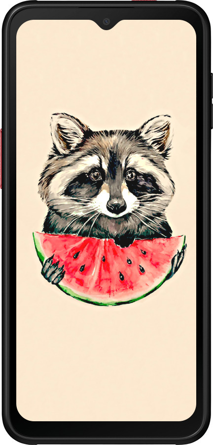Силиконовый чехол Енотик с арбузом для Samsung Galaxy Xcover 6 Pro - 4605u-2918 изображение 