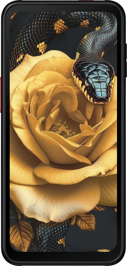 Силиконовый чехол Black snake and golden rose для Samsung Galaxy Xcover 6 Pro - 6068u-2918 изображение 