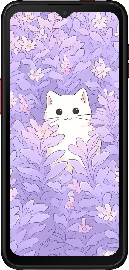 Силиконовый чехол Котик в цветах для Samsung Galaxy Xcover 6 Pro - 6390u-2918 изображение 