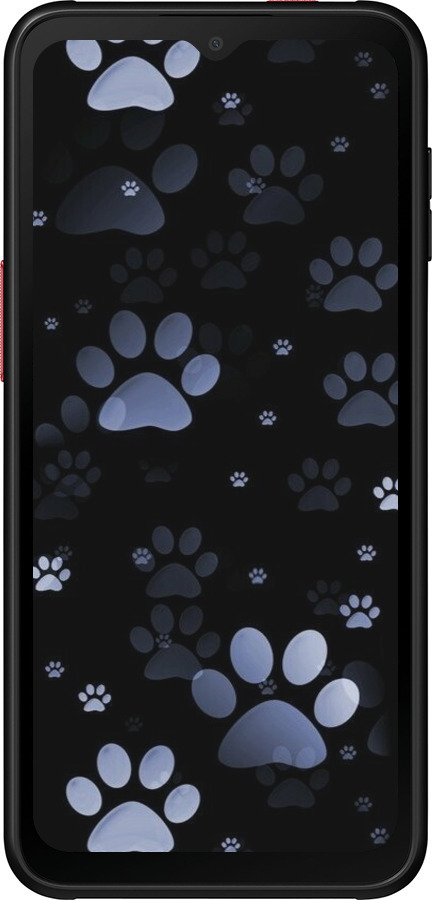 Силиконовый чехол С синими отпечатками лап для Samsung Galaxy Xcover 6 Pro - 6441u-2918 изображение 