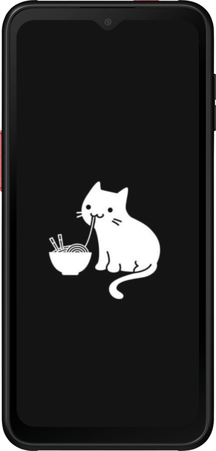 Силиконовый чехол С милым котом на черном фоне для Samsung Galaxy Xcover 6 Pro - 6528u-2918 изображение 