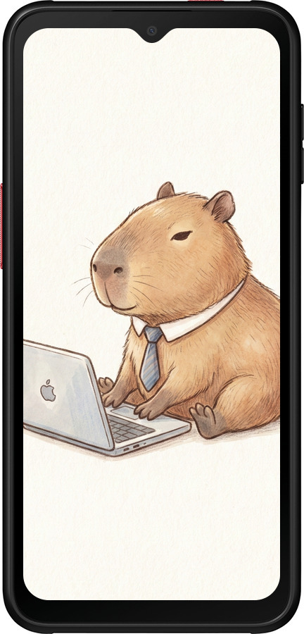 Силиконовый чехол Funny Capybara CEO Working для Samsung Galaxy Xcover 6 Pro - 6777u-2918 изображение 