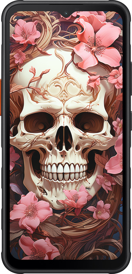 Силіконовий чехол Череп у рожевих квітах для Samsung Galaxy Xcover7 - 5965u-3695 изображение 