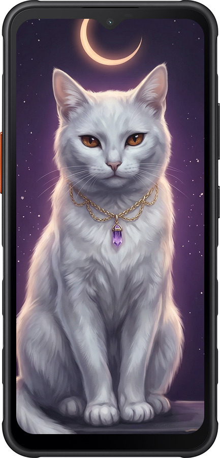 Силиконовый чехол Mystic White Cat Gothic Dark Purple Gold для Samsung Galaxy Xcover7 - 6805u-3695 изображение 