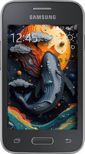 Силиконовый чехол Кит в космосе для Samsung Galaxy Young 2 G130h - 6328u-206 изображение 