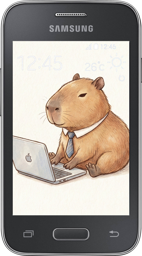 Силиконовый чехол Funny Capybara CEO Working для Samsung Galaxy Young 2 G130h - 6777u-206 изображение 