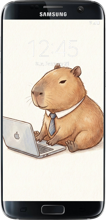 TPU чехол Funny Capybara CEO Working для Samsung Galaxy S7 Edge G935F - 6777b-257 изображение 