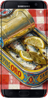 3D пластиковый матовый чехол Vintage Sardine Tin Phone для Samsung Galaxy S7 Edge G935F - 6772m-257 изображение 