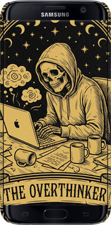 3D пластиковый матовый чехол The Overthinker для Samsung Galaxy S7 Edge G935F - 6774m-257 изображение 