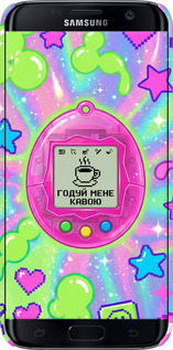 3D пластиковый матовый чехол Y2K Aesthetic Retro Pet: Годуй мене кавою для Samsung Galaxy S7 Edge G935F - 6784m-257 изображение 