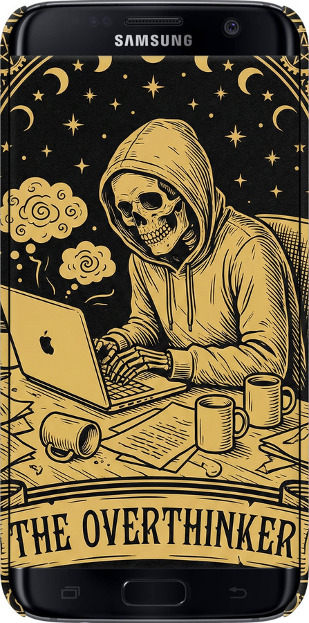 3D пластиковый матовый чехол The Overthinker для Samsung Galaxy S7 Edge G935F - 6774m-257 изображение 