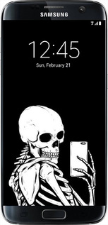 2D пластиковый чехол Скелет делает Selfie для Samsung Galaxy S7 Edge G935F - 6535t-257 изображение 
