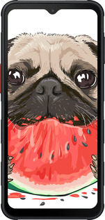 Силиконовый чехол Мопс и арбуз для Samsung Xcover7 Pro - 4665u-4092 изображение 