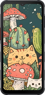 Силиконовый чехол Коты грибы для Samsung Xcover7 Pro - 6321u-4092 изображение 