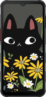 Силиконовый чехол Черный кот с цветами для Samsung Xcover7 Pro - 6448u-4092 изображение 