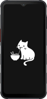 Силиконовый чехол С милым котом на черном фоне для Samsung Xcover7 Pro - 6528u-4092 изображение 