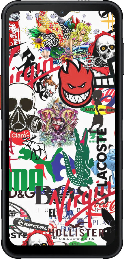 Силиконовый чехол Many different logos для Samsung Xcover7 Pro - 4022u-4092 изображение 